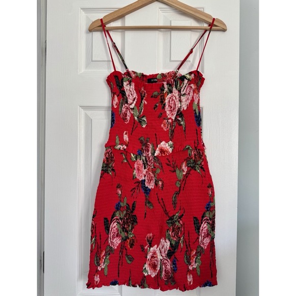 AFRM Dresses & Skirts - AFRM Floral Mini Dress Sz S Smocked Spring Roses Garden Fairy Floral Havana
